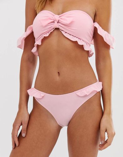 Slip bikini con volant pallido - Warehouse - Modalova