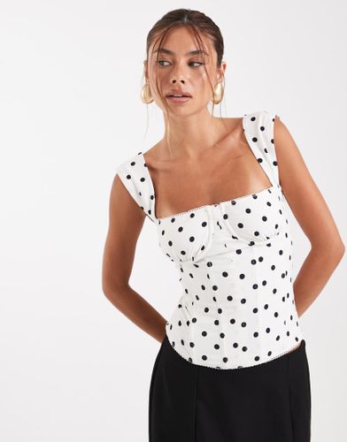 Top corset à pois avec bonnets froncés - et blanc - Weworewhat - Modalova