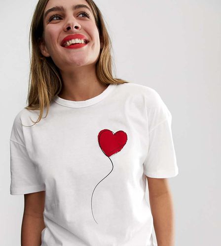 T-shirt comoda con palloncino a cuore - Wednesday's Girl - Modalova