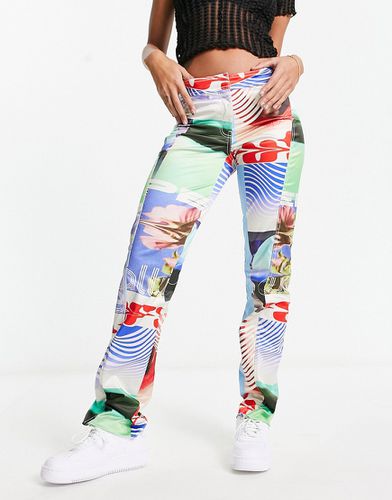 Lily - Pantaloni in raso con stampa multicolore stile motocross in coordinato - Weekday - Modalova