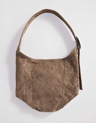 Moon - Borsa da spalla beige slavato con fibbie - Weekday - Modalova