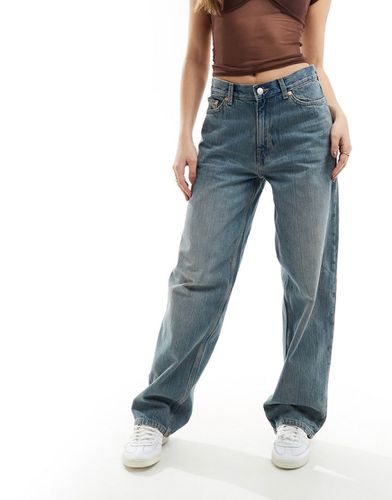 Rail - Jeans dritti a vita medio alta a fondo ampio color trove - Weekday - Modalova