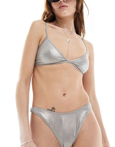 Reef - Slip bikini brasiliano argento glitterato - Weekday - Modalova