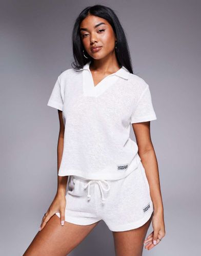 Weekend Collective - T-shirt à col d'ensemble en maille - Crème - Asos Weekend Collective - Modalova
