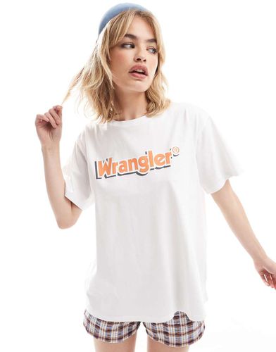 T-shirt girlfriend bianca con logo - Wrangler - Modalova