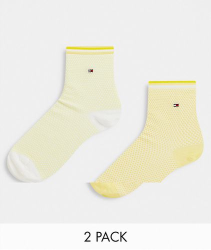 Confezione da 2 paia di calzini corti gialli - Tommy Hilfiger - Modalova