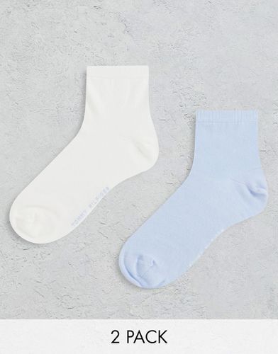 Confezione da 2 paia di calzini sportivi bianchi e blu - Tommy Hilfiger - Modalova