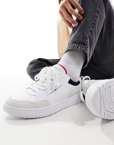 Sneakers basic stile basket in materiali misti bianche in pelle - Tommy Hilfiger - Modalova