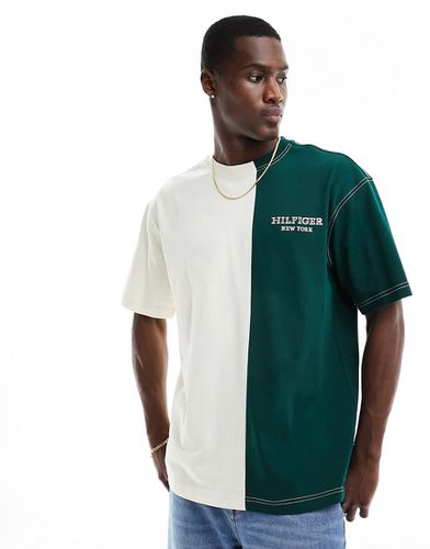 T-shirt color crema con logo - Tommy Hilfiger - Modalova