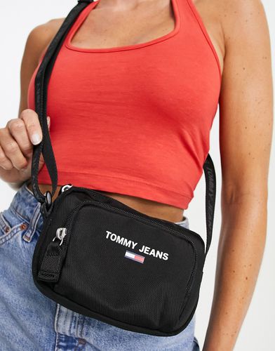 Borsa a tracolla in poliestere nera con logo a bandiera - BLACK - Tommy Jeans - Modalova