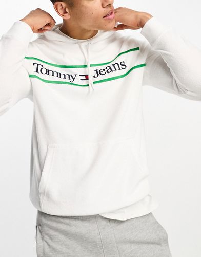 Tommy Jeans - Essential - Felpa bianca con cappuccio - Tommy Hilfiger - Modalova