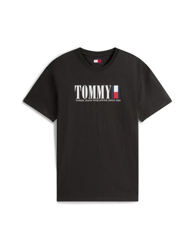 T-shirt à logo drapeau linéaire - Tommy Jeans - Modalova