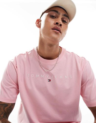 Tommy Jeans - T-shirt rosa con logo - Tommy Jeans - Modalova