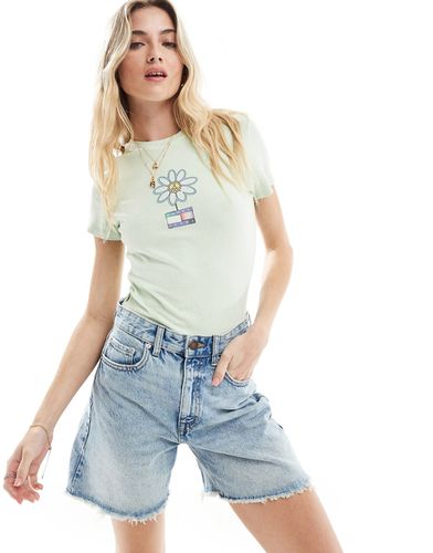 T-shirt slim fit con stampa "Flower Power" - Tommy Jeans - Modalova