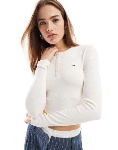 Top a maniche lunghe sporco con scollo serafino - Tommy Jeans - Modalova