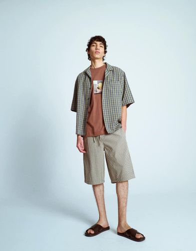 Bermuda à carreaux en crêpe - Topman - Modalova