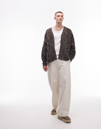 Cardigan comodo bouclé con motivo - Topman - Modalova