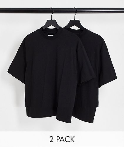 Confezione da 2 T-shirt oversize nere - Topman - Modalova