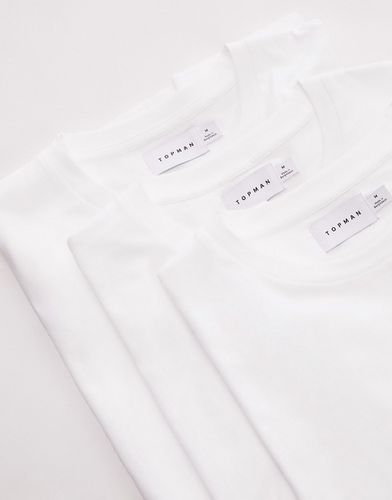 Confezione da 3 t-shirt classiche bianche - Topman - Modalova