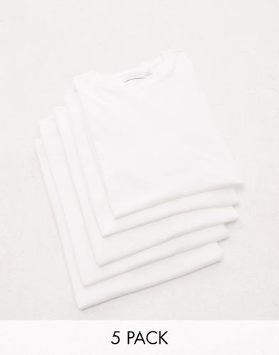 Confezione da 5 t-shirt classiche bianche - Topman - Modalova