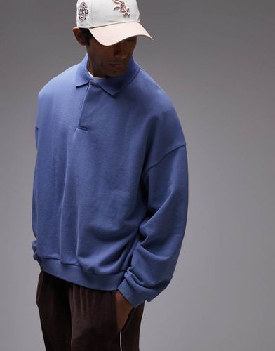 Felpa stile polo oversize slavato - Topman - Modalova