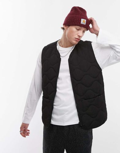 Topman - Gilet trapuntato nero - Topman - Modalova