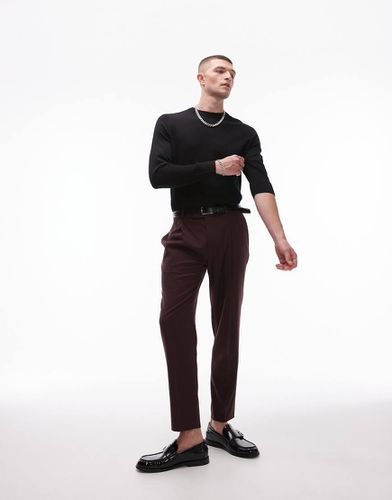 Pantaloni da abito affusolati premium rossi - Topman - Modalova