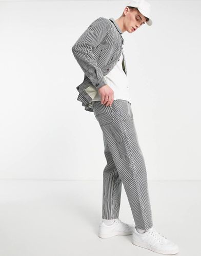 Pantaloni multitasche a righe in coordinato - Topman - Modalova