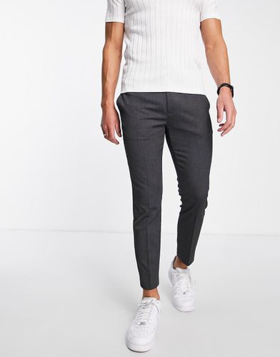 Pantaloni skinny eleganti antracite con fascia in vita elasticizzata - Topman - Modalova