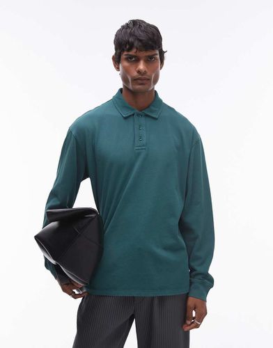 Polo a maniche lunghe slavato - Topman - Modalova