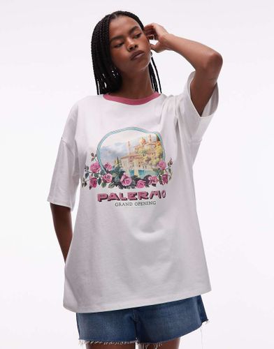 T-shirt oversize à imprimé Palermo style vacances - Topshop - Modalova