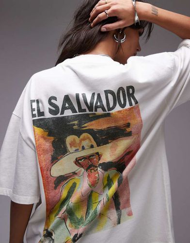 T-shirt oversize color avorio con stampa grafica El Salvador - Topshop - Modalova