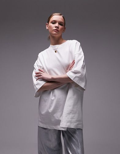 T-shirt bianca oversize con spalle scese - Topshop - Modalova