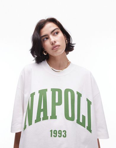T-shirt premium super oversize bianca con stampa "Napoli 1993" - Topshop - Modalova