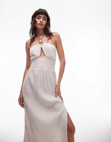 Vestito da mare allacciato al collo naturale con anello - Topshop - Modalova