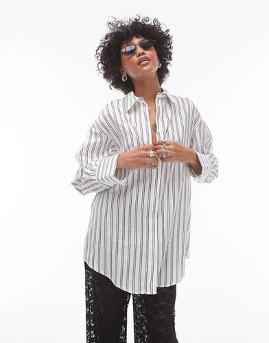 Camicia oversize casual monocromatica a righe - Topshop - Modalova