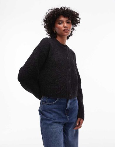 Cardigan in maglia girocollo bouclé - Topshop - Modalova