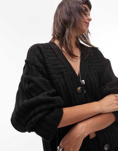 Cardigan premium in maglia a pieghe - Topshop - Modalova