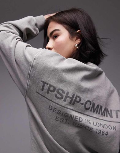 Felpa grigia oversize con stampa "Community" in coordinato - Topshop - Modalova