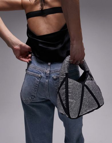 Gabby - Pochette imbottita nera con strass - Topshop - Modalova