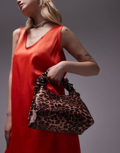 Gilbert - Borsa a mano leopardata con manico arricciato - Topshop - Modalova