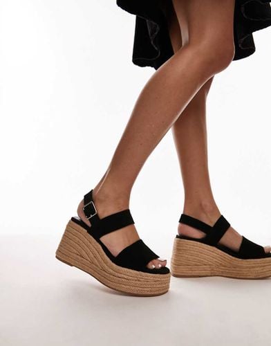 Jesse - Zeppe stile espadrille nere in camoscio - Topshop - Modalova