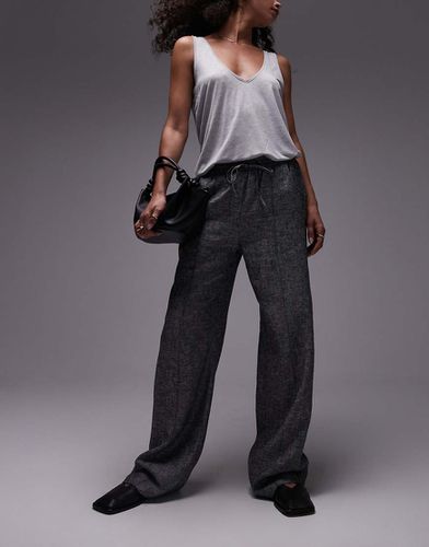 Joggers testurizzati grigi allacciati in vita con cuciture a vista - Topshop - Modalova