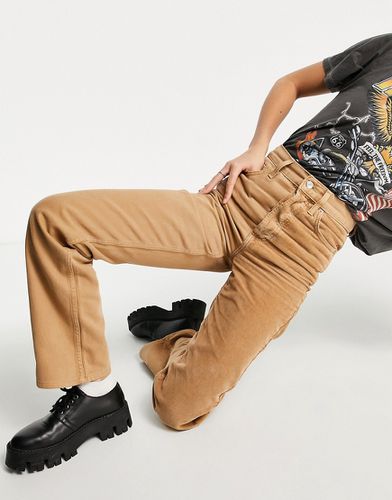 Kort - Jeans dritti color block marroni in velluto a coste in coordinato - Topshop - Modalova