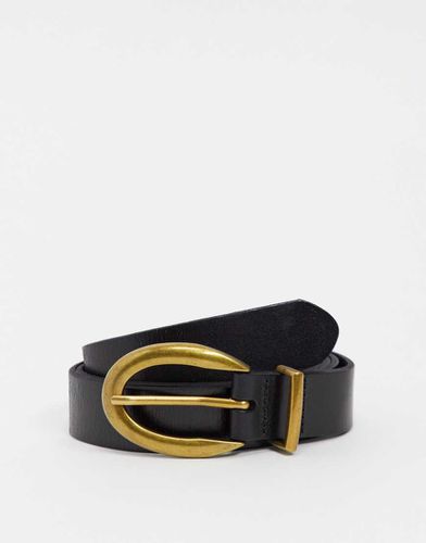 Luna - Cintura per jeans in pelle nera - Topshop - Modalova