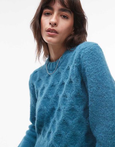 Maglione -azzurro a trecce - Topshop - Modalova