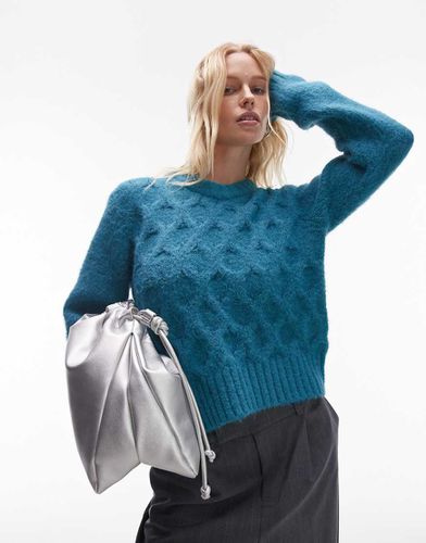 Maglione -azzurro a trecce - Topshop - Modalova