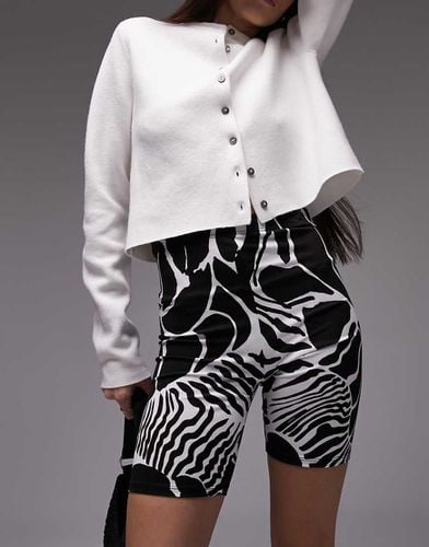 Pantaloncini leggings monocromatici con stampa astratta animalier - Topshop - Modalova