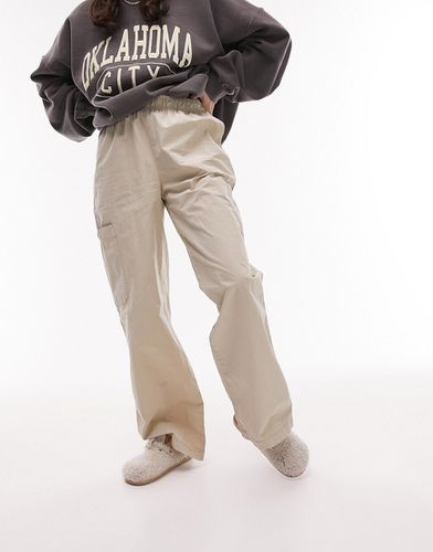 Pantaloni cargo casual a vita bassa color salvia con elastico interno con marchio - Topshop - Modalova