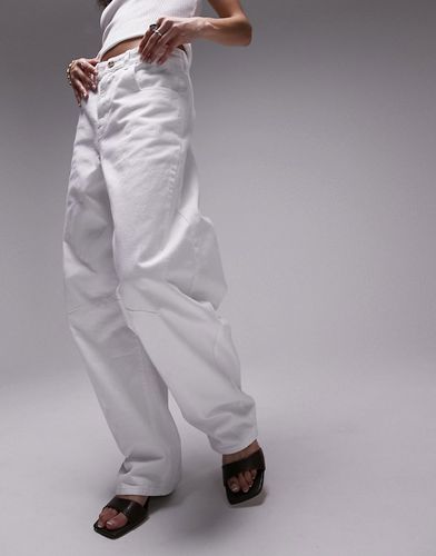 Pantaloni a fondo ampio bianchi con linguetta sul retro - Topshop - Modalova